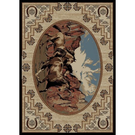 Sleep Ez 2 ft. 3 in. x 7 ft. 7 in. Lodge King Great Escape Area Rug, Multi Color SL1836416